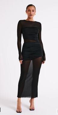 Meshki Kate Mesh And Nylon Maxi Dress - Black